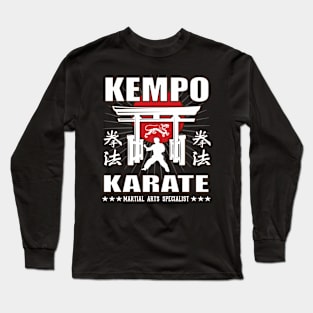 Cool Kempo Karate, Martial Arts Design With Kanji Long Sleeve T-Shirt